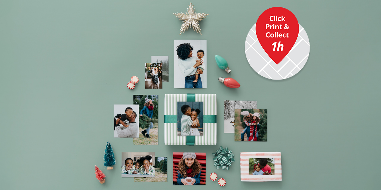 Click, Print and Collect 1 heure photos Noël Carrefour